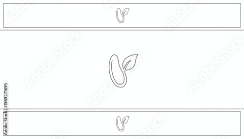 Minimalist Seed Sprout Icon with Leaf, Organic Growth Symbol