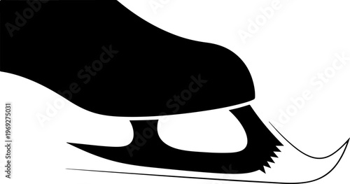 Ice skate, figure skate, black silhouette, sports equipment, winter sports