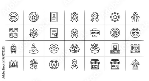 Milan outline icon grid with city landmarks travel and cultural symbols vector collection isolated on white
