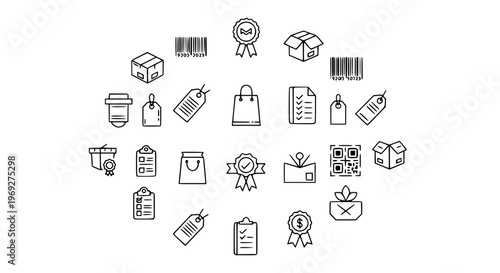 Milan outline icon set with famous landmarks fashion and city symbols thin line vector isolated on white