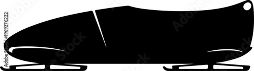 Sleek bobsled, black speed icon, winter sports vector, athletic racing sled