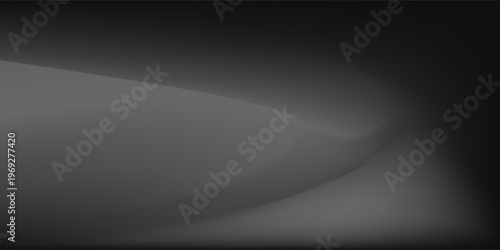 Limbo black background. Abstract dark gradient backdrop. Color wall of studio, room, stand for product display or photo. Modern banner with empty place for advertising text. Vector illustration.