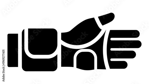 Wrist support wrap icon for medical and sports injury prevention