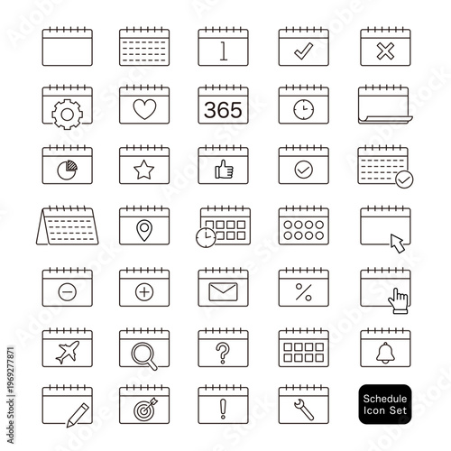 ケジュール・通知・タスク管理アイコンセット