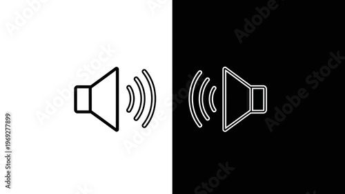 Speaker Volume Sound Icon Vector Illustration, Minimalist Audio Control Symbol for User Interface Design and Digital Media Applications