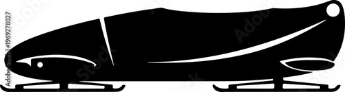 Bobsleigh, sled, racing, sports, vector, black, icon, illustration