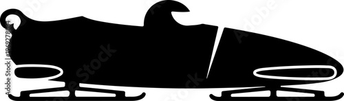 Bobsleigh, skeleton, racing sled, winter sports, athletic equipment, vector icon
