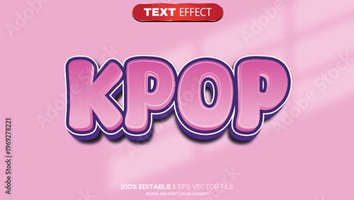 3d text effect kpop theme