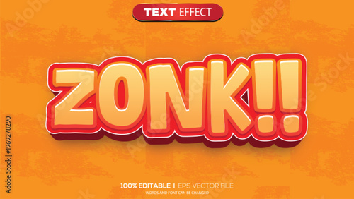 3d text effect zonk theme
