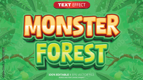 3d text effect monster forest theme