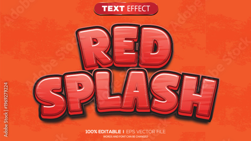 3d text effect red splash theme