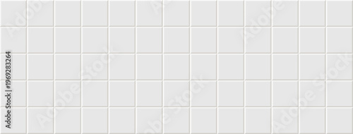 Bild auf Leinwand White brick wall texture, seamless cladding tile