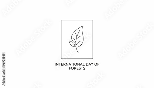 International Day of Forests leaf icon, environmental awareness, nature conservation, green celebration