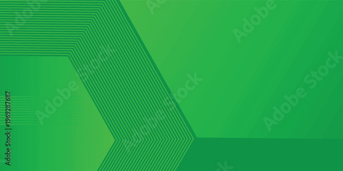 Modern green abstract background with glowing geometric lines. Green gradient hexagon shape design. Futuristic technology.eps 10