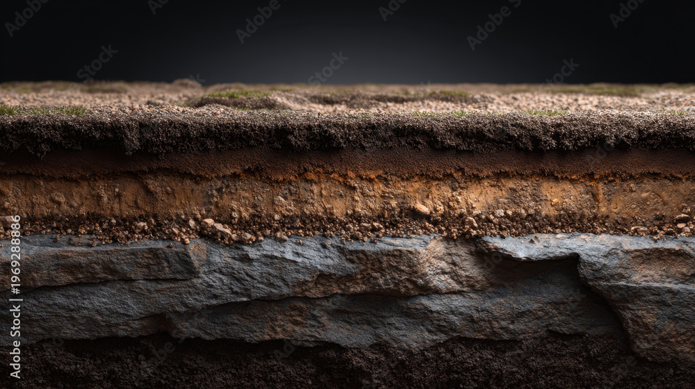 custom made wallpaper toronto digitalSoil profile underground layer earth cross section rocky soil ground texture sediment layer dark background surface layer mineral deposit geology study