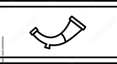 Hunting Horn Icon, Vintage Musical Instrument, Outline Vector Illustration