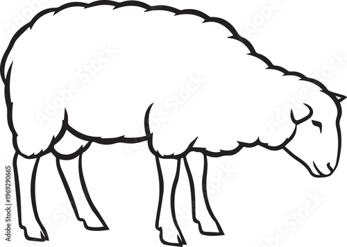 Cute goat vector illustration, farm animal character isolated on white background