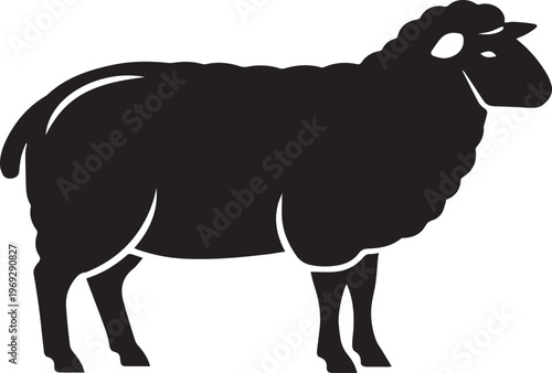 Goat vector illustration, cute farm animal cartoon character isolated on white background