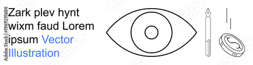 Vision, creativity, protection, communication, knowledge, security. An eye, pen and shield are . Vision and creativity by these elements suggest diverse
