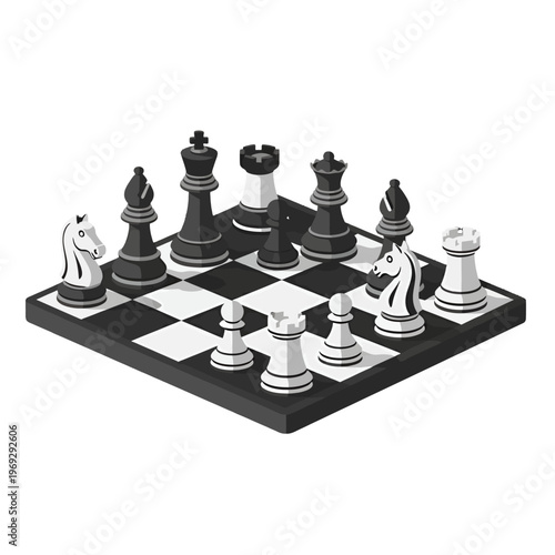 A strategic board game with distinct pieces on a checkered surface