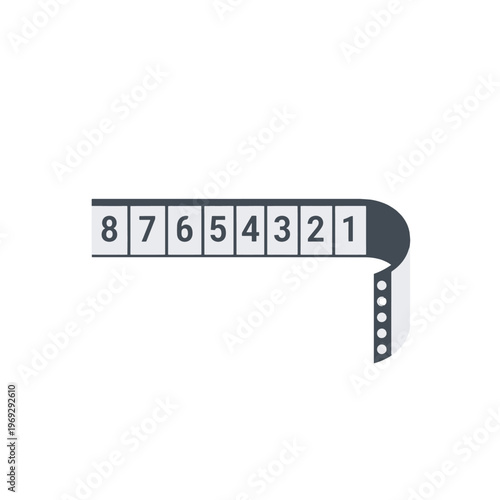 Numbered sequence on a flexible strip with perforations