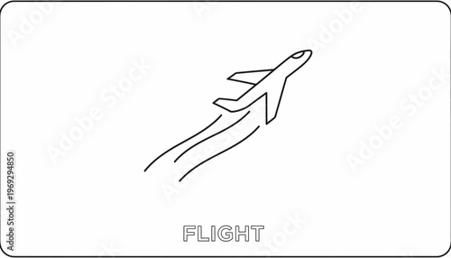 Airplane taking off with a trail, symbolizing travel and flight