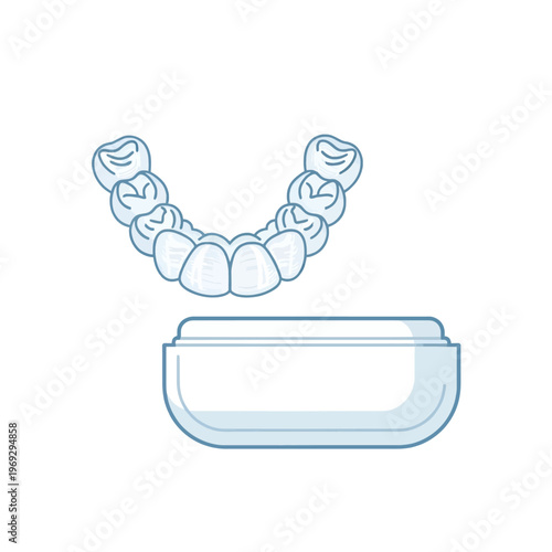 Clear dental aligners and case for teeth straightening