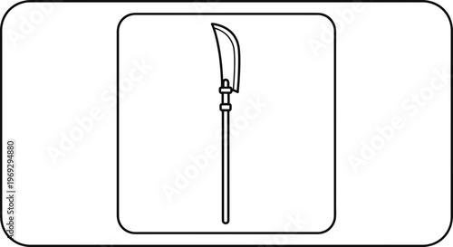 Ancient Chinese Guan Dao weapon icon, traditional martial arts equipment, vector illustration