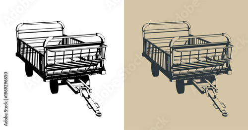 Airport baggage dolly trailer GSE
