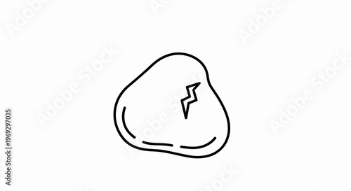 Cracked Egg Icon, Symbol of New Life, Beginning, and Potential