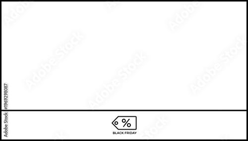 Black Friday Sale Tag with Percentage Symbol and Text