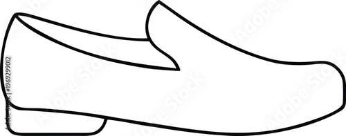 Minimalist Outline Drawing of a Classic Mens Slip On Loafer Shoe Design