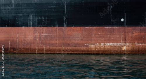 Merchant ship side profile showing bilge water removal