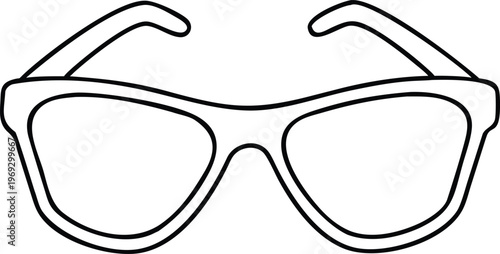 Line Art Illustration of Contemporary Wayfarer Sunglasses for Fashionable Eye Protection