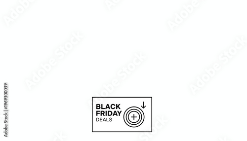 Black Friday Deals Icon with Plus and Down Arrow Symbols