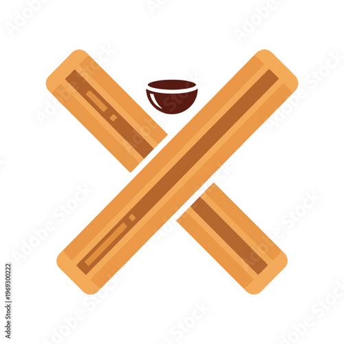Cinnamon Sticks and Cup Vector Pattern Isolated on White Background for Food Design