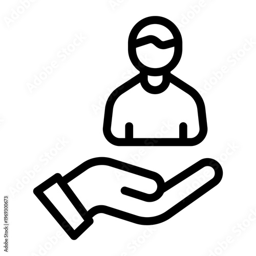 Costumer retention Line Icon