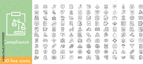 Φωτογραφία Compliance web icons in line style