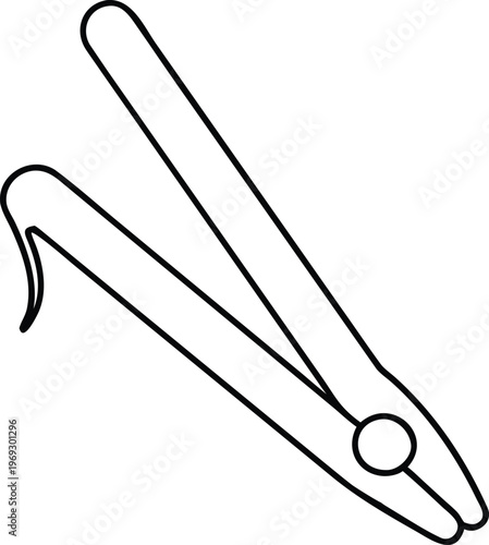 Minimalist Line Drawing of a Staple Remover Tool for Office and Desk Supplies