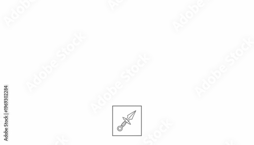 Stylized dagger icon with sharp blade and ornate hilt, isolated on white background, vector illustration.