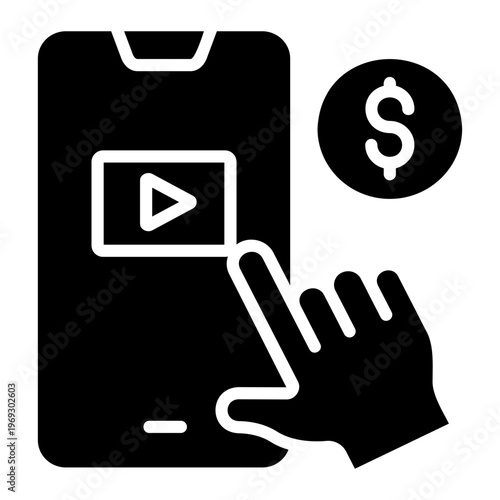 Pay per click Solid icon