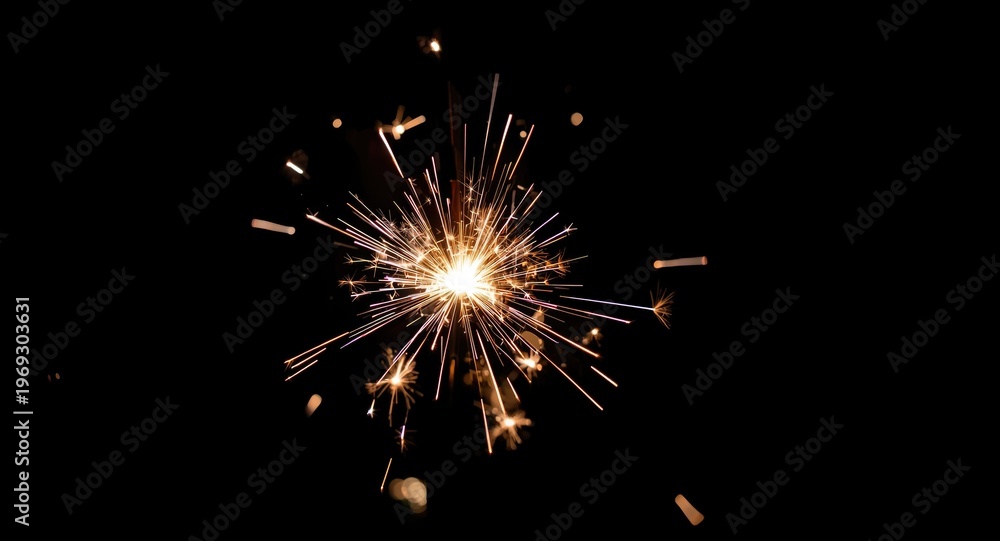 Obraz premium Zoomed photo of a sparking glowing sparkler perfect for festive and wedding moments