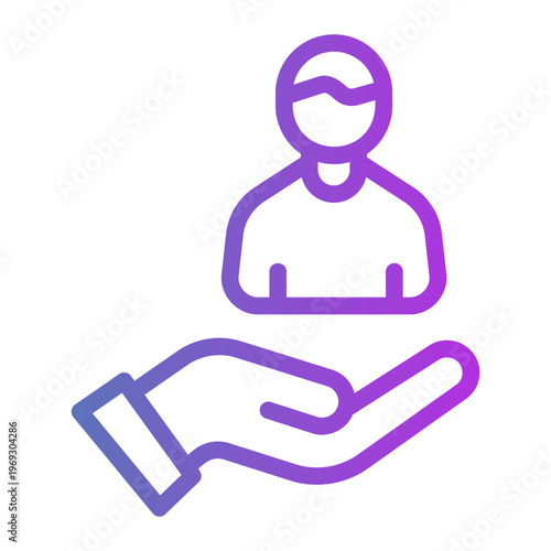 Costumer retention Line Gradient Icon