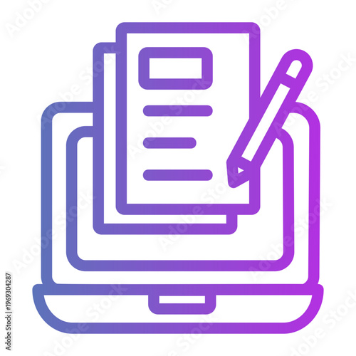Copywriting Line Gradient Icon