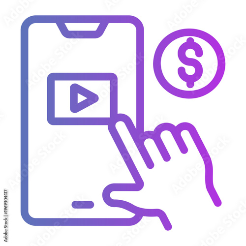 Pay per click Line Gradient Icon