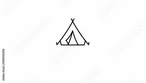 Minimalist Tent Icon, Camping Symbol, Outdoor Adventure Outline