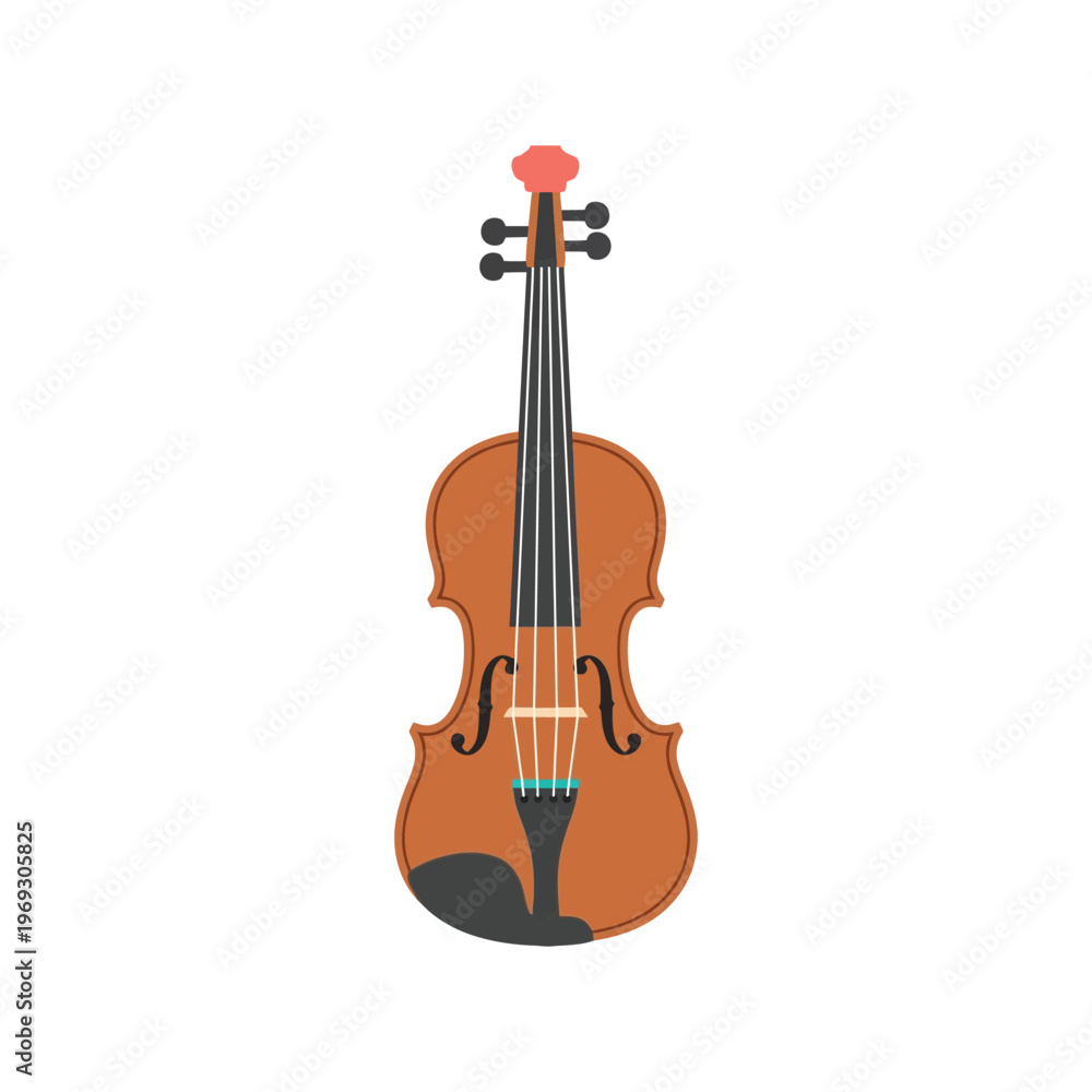 Fototapeta premium Violin vector pattern illustration isolated on white, classical music instrument clipart