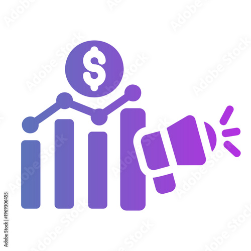 Marketing statistic Line Gradient Icon