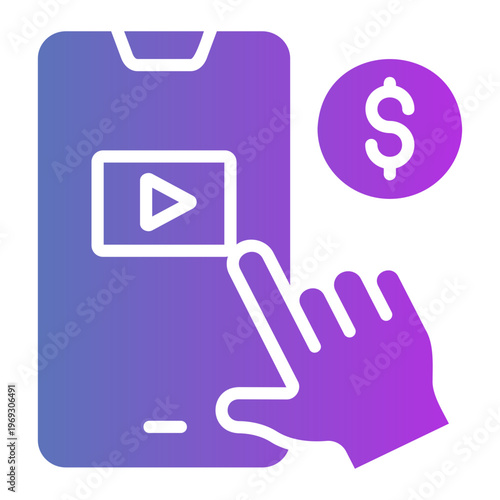 Pay per click Line Gradient Icon