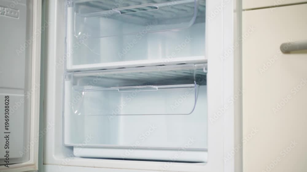 custom made wallpaper toronto digitalInside view of clean empty freezer drawer with tracking shot